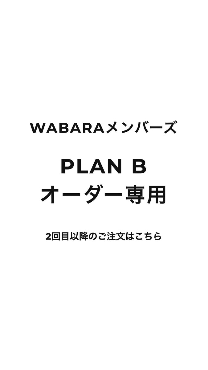 PLAN B 2回目以降オーダー専用】2024年1月 – WABARA online store